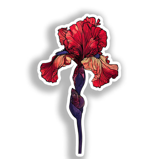 Iris Flower Vinyl Decal Sticker for Car, Laptop, Tumbler and more # A019508-4" x 4"