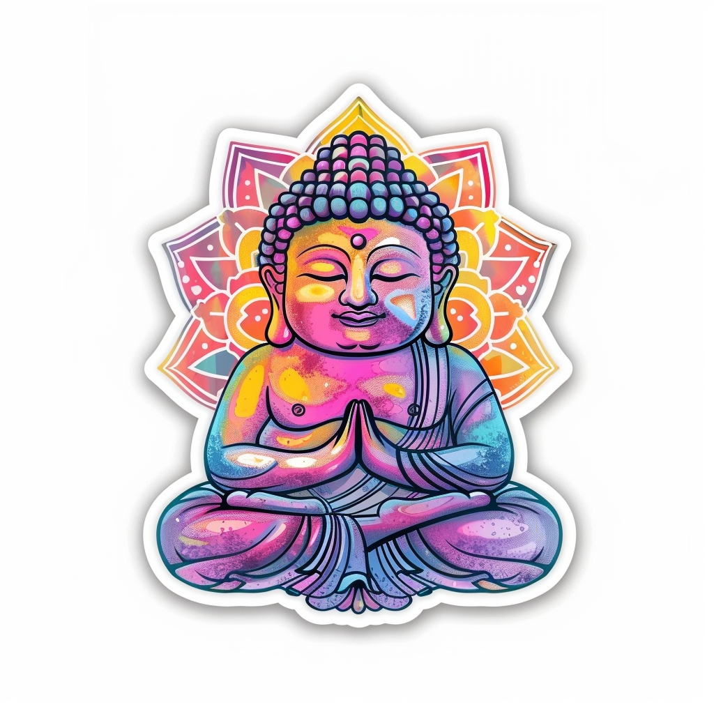 Sticker of a Buddha majestic Expressive surreal Vinyl Decal Sticker for Car, Laptop, Tumbler and more # F017229