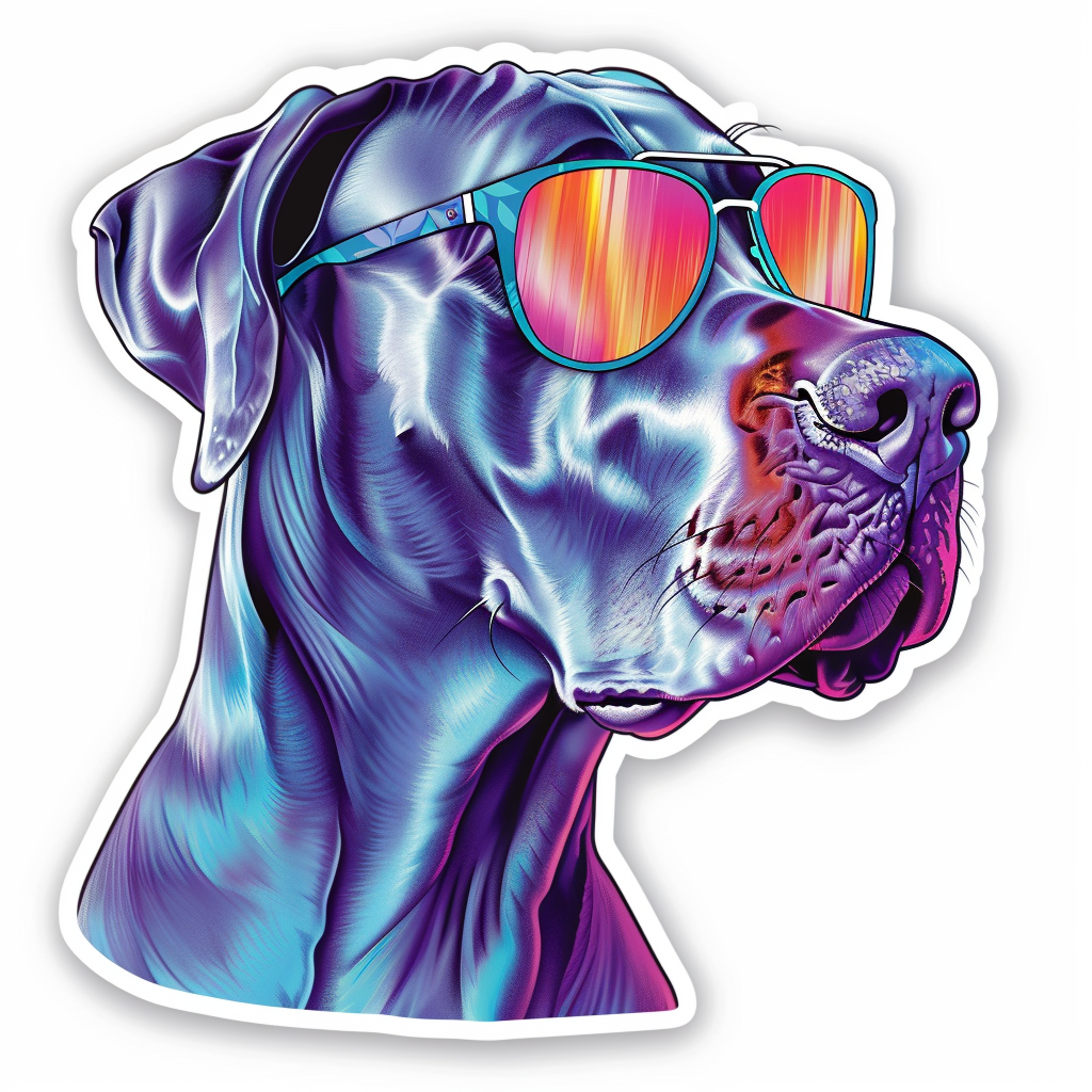 Great Dane Dog Expressive surreal Vinyl Decal Sticker for Car, Laptop, Tumbler and more # F022635