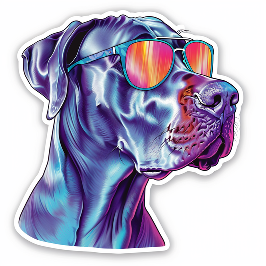 Great Dane Dog Expressive surreal Vinyl Decal Sticker for Car, Laptop, Tumbler and more # F022635