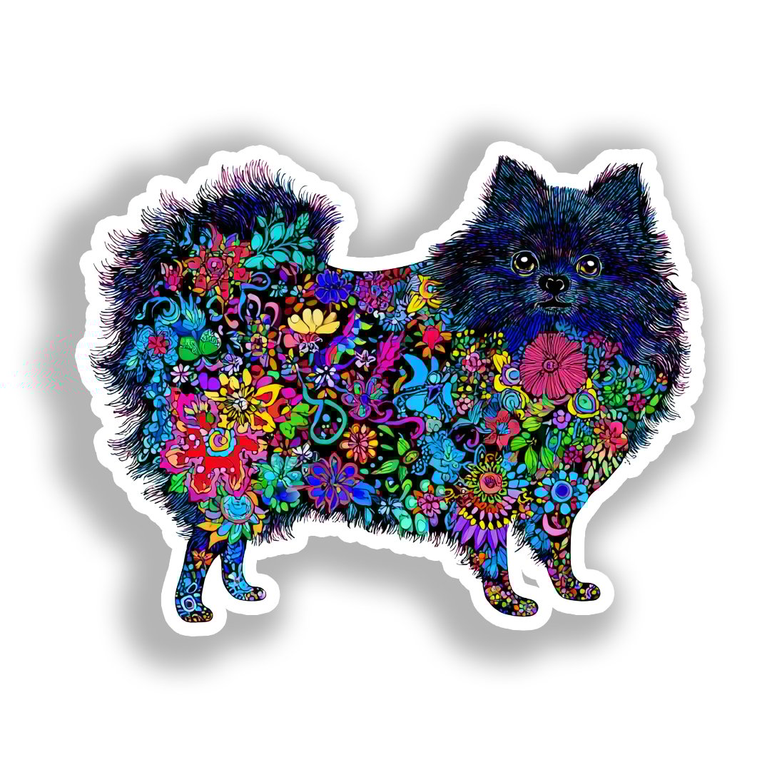 Pomeranian Dog Vinyl Decal Sticker for Car, Laptop, Tumbler and more # A017331-4" x 4"