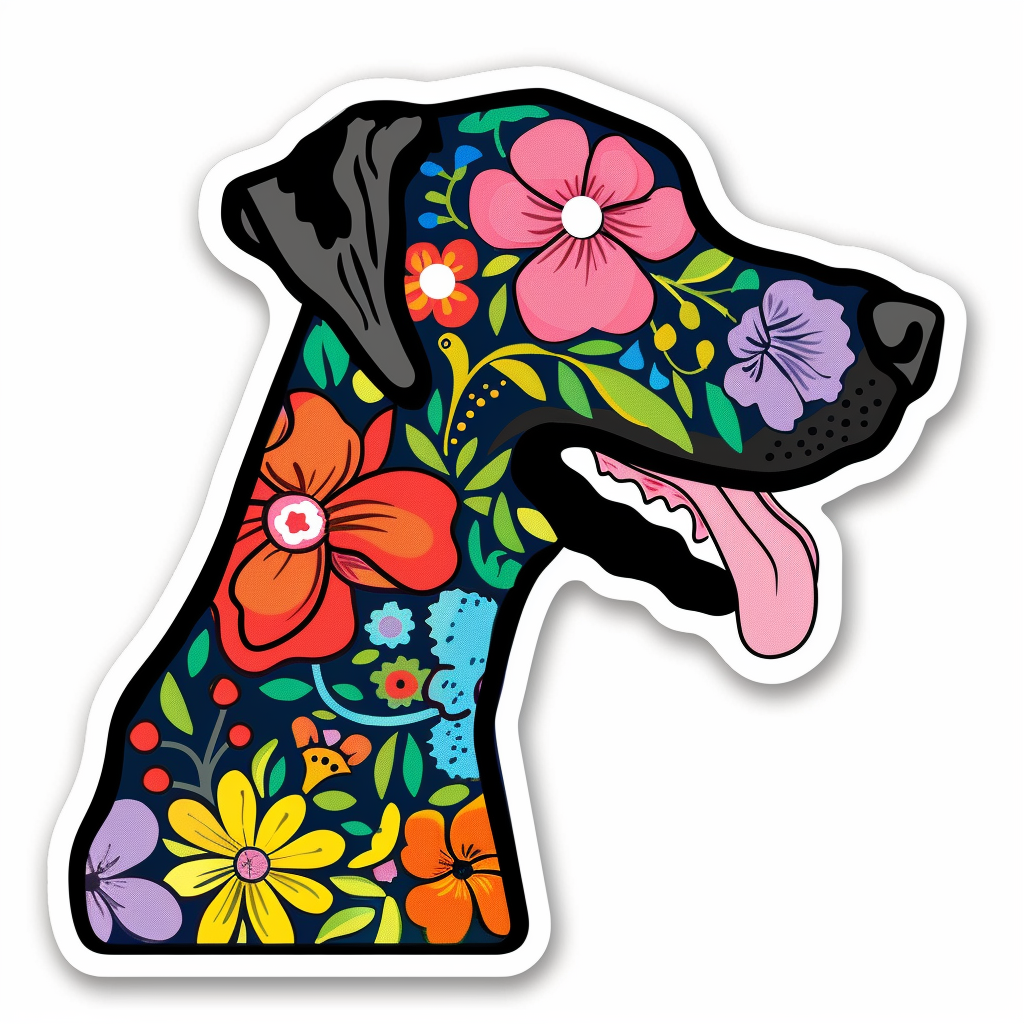 Adorable Great Dane Dog Expressive surreal Vinyl Decal Sticker for Car, Laptop, Tumbler and more # F017869