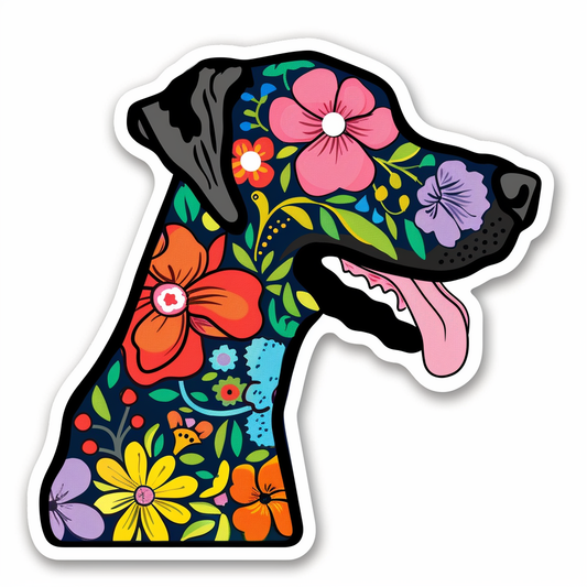 Adorable Great Dane Dog Expressive surreal Vinyl Decal Sticker for Car, Laptop, Tumbler and more # F017869