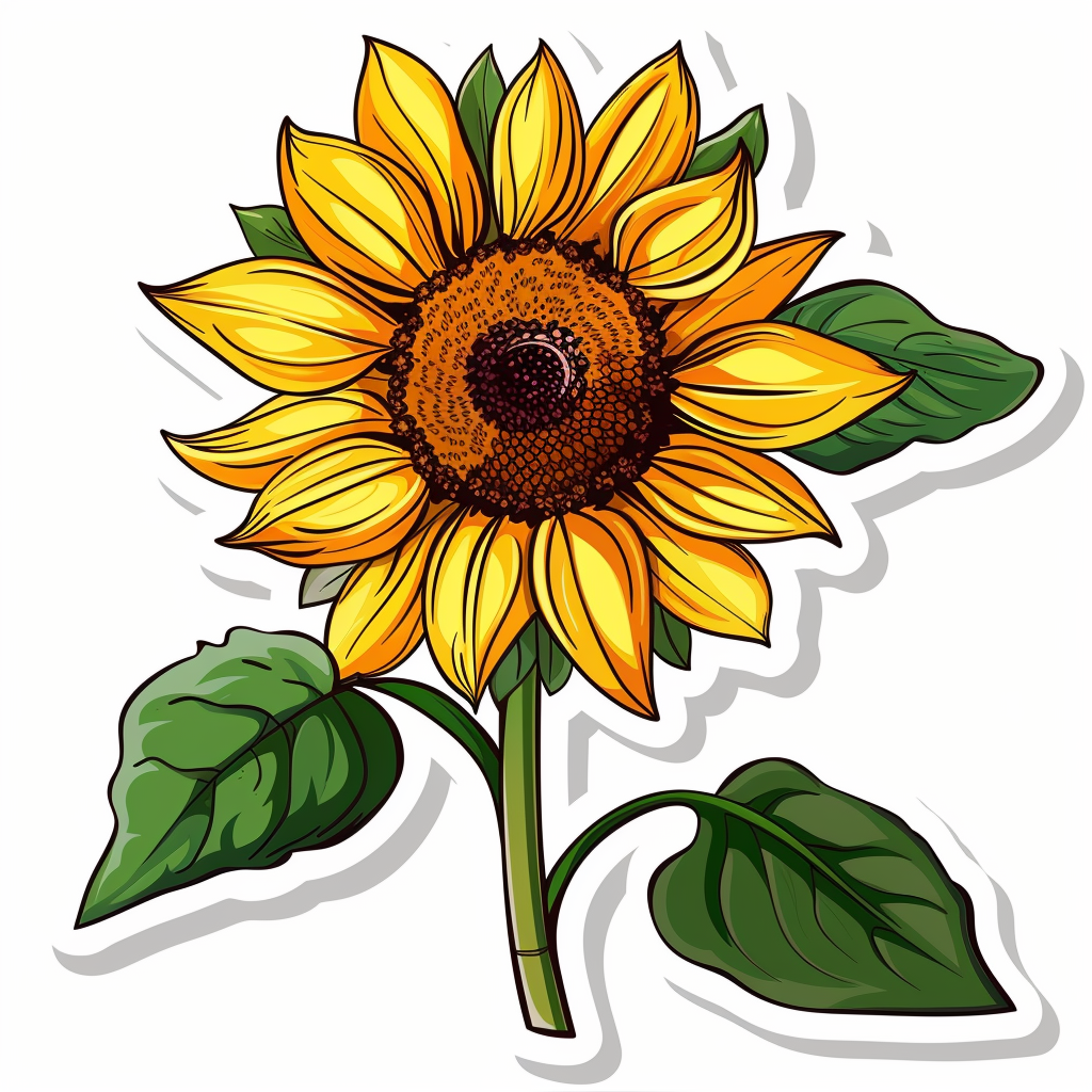 Sunflower flower majestic Expressive surreal Vinyl Decal Sticker for Car, Laptop, Tumbler and more # F023144
