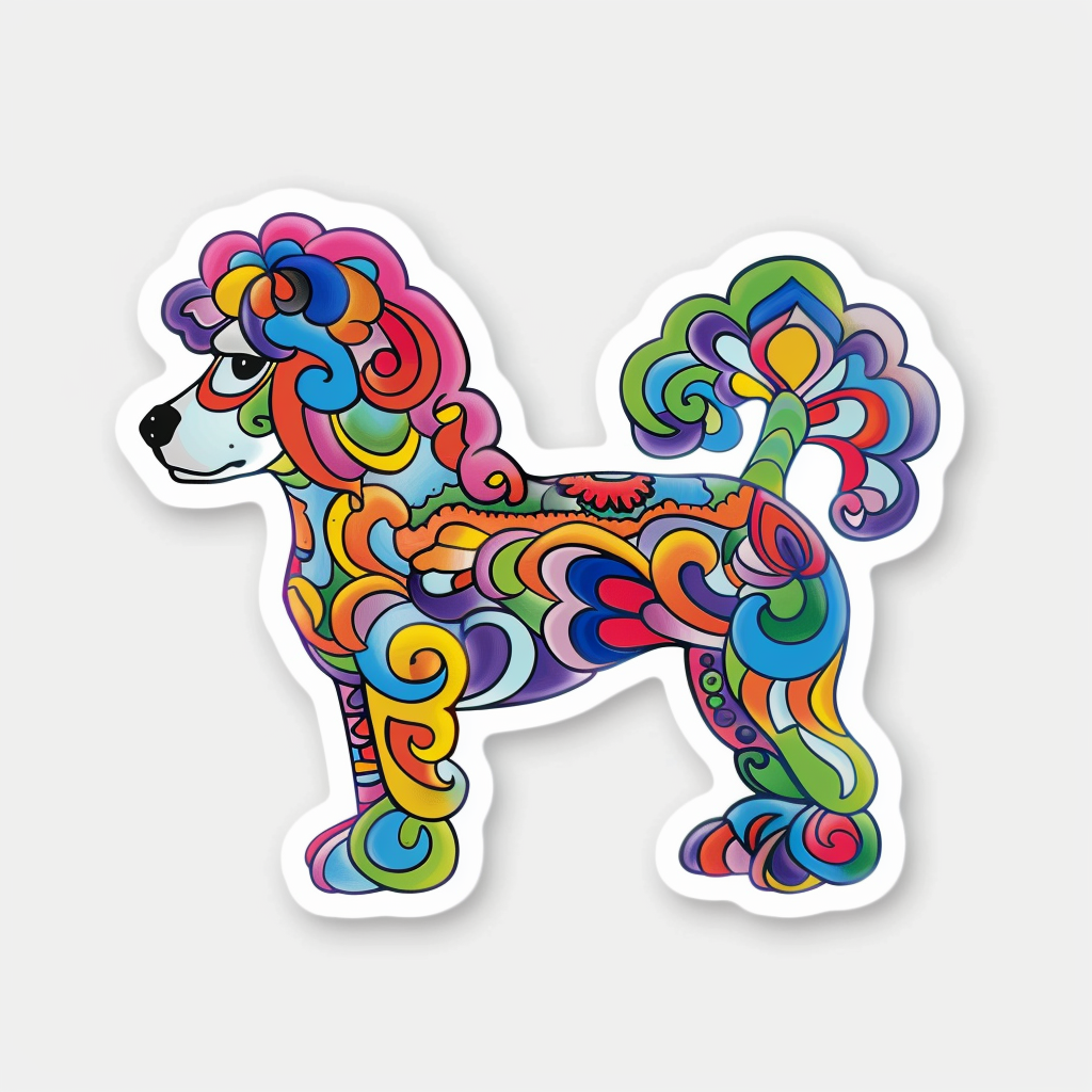 Poodle Dog cyber punk Vinyl Decal Sticker for Car, Laptop, Tumbler and more # F012603