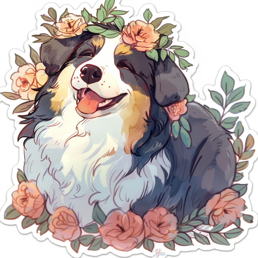 Sticker of a Border Collie Dog majestic Expressive surreal Vinyl Decal Sticker for Car, Laptop, Tumbler and more # F021897