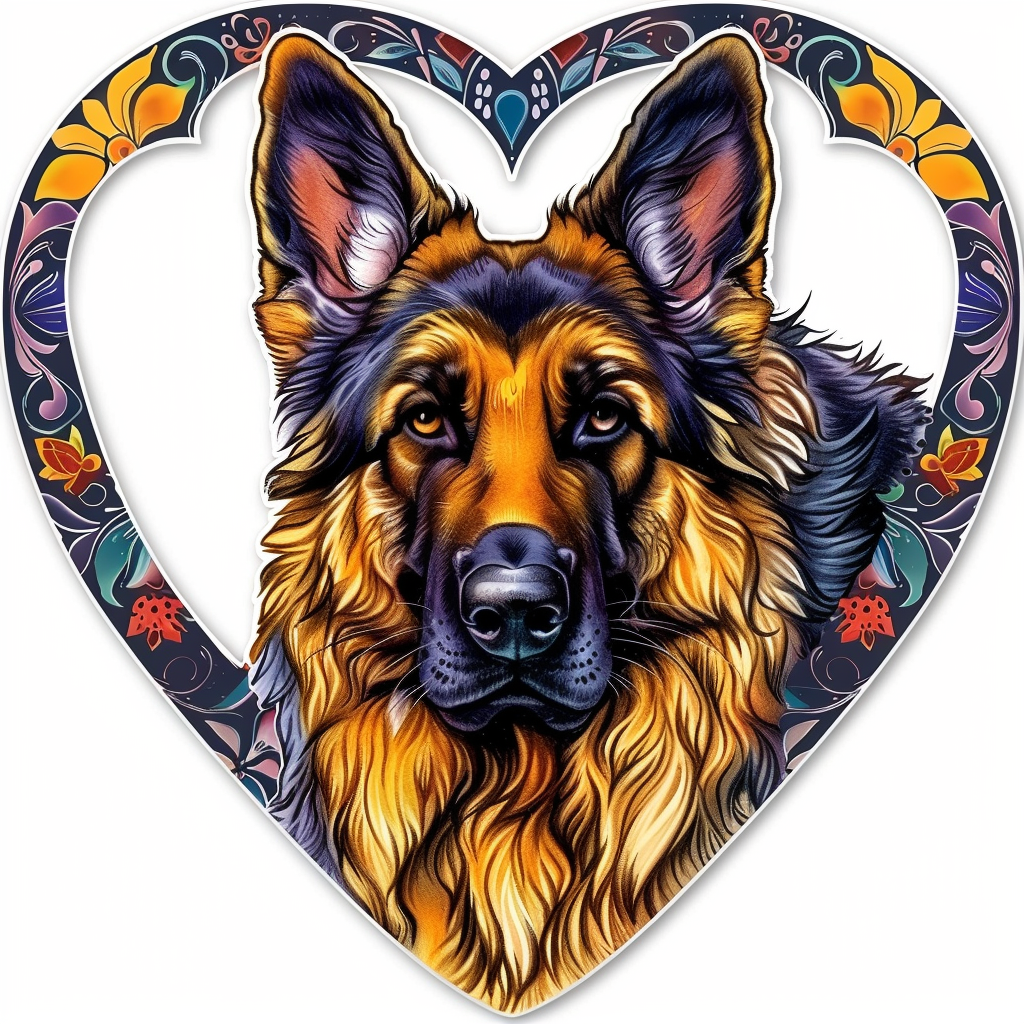 German Shepherd Dog Vinyl Decal Sticker for Car, Laptop, Tumbler and more # F011344