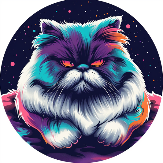 Persian Cat Expressive surreal Vinyl Decal Sticker for Car, Laptop, Tumbler and more # F016478