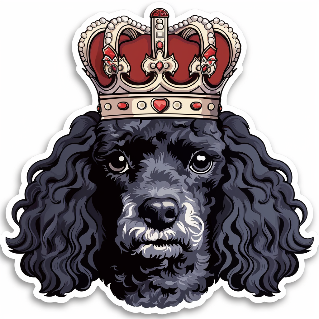 Poodle Dog crowned Vinyl Decal Sticker for Car, Laptop, Tumbler and more # F012590