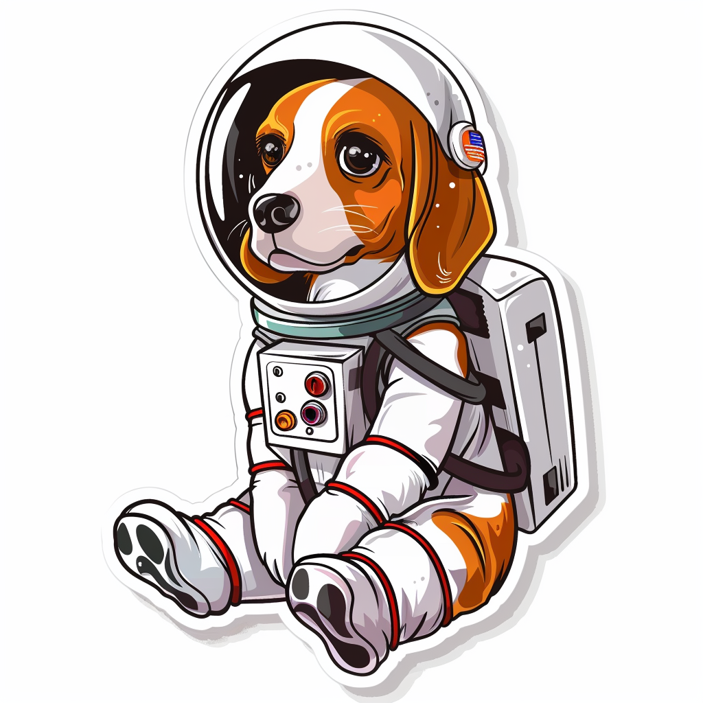 Beagle dog astronaut Vinyl Decal Sticker for Car, Laptop, Tumbler and more # F011975
