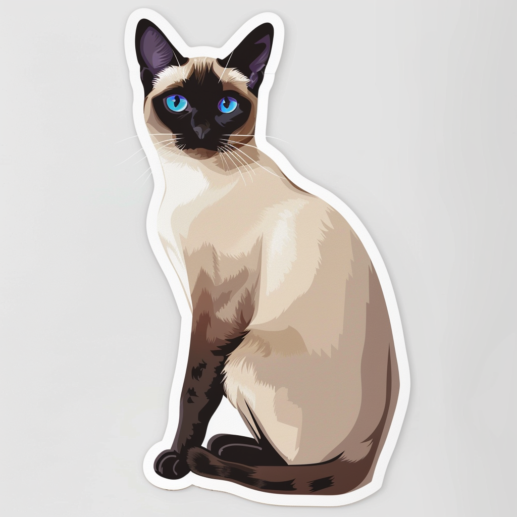 Siamese cat Vinyl Decal Sticker for Car, Laptop, Tumbler and more # F07758