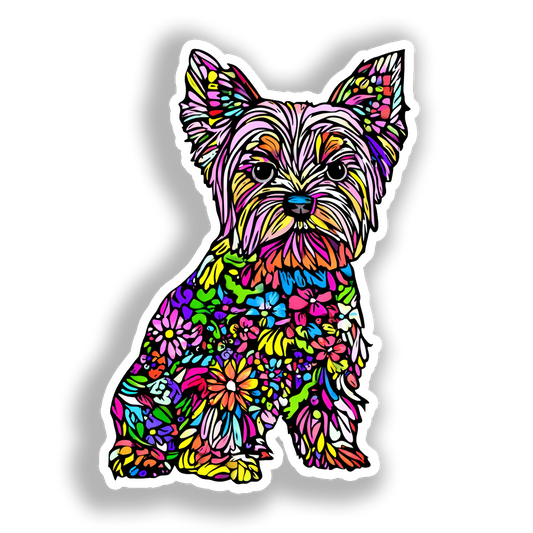 Yorkshire Terrier Dog Vinyl Decal Sticker for Car, Laptop, Tumbler and more # A017175-4" x 4"