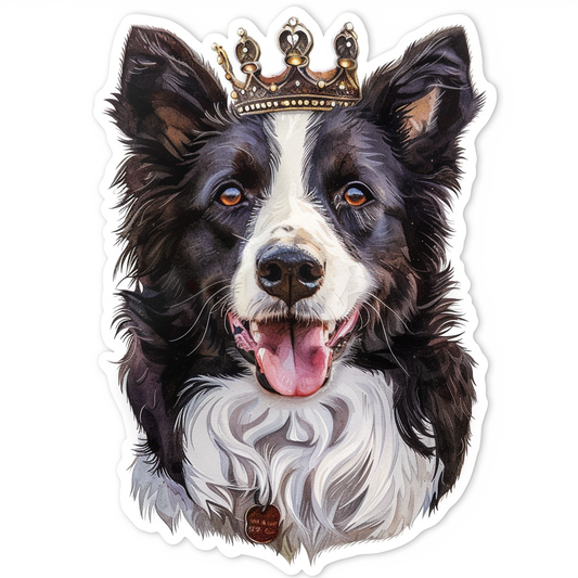 Border Collie Dog majestic Expressive surreal Vinyl Decal Sticker for Car, Laptop, Tumbler and more # F021740-4" x 4"