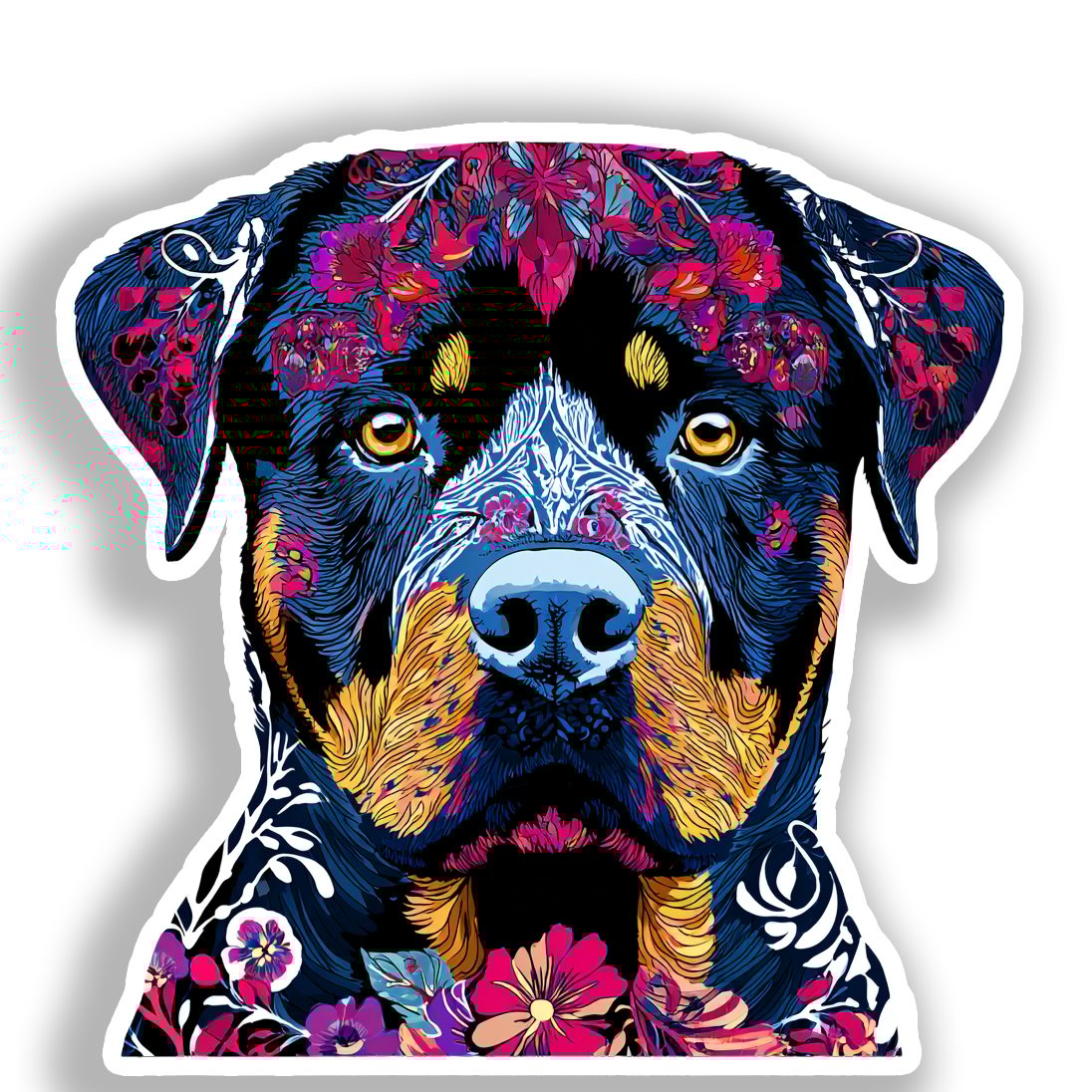Rottweiler Dog Vinyl Decal Sticker for Car, Laptop, Tumbler and more # A018074-4" x 4"