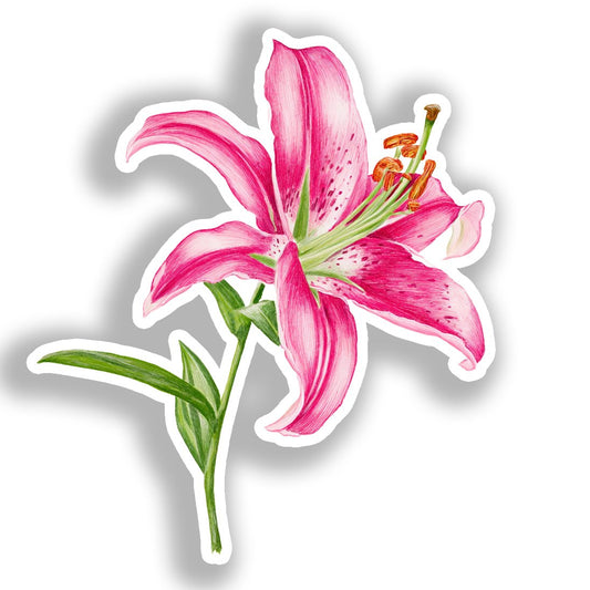 Lily Flower Vinyl Decal Sticker for Car, Laptop, Tumbler and more # A019432-4" x 4"