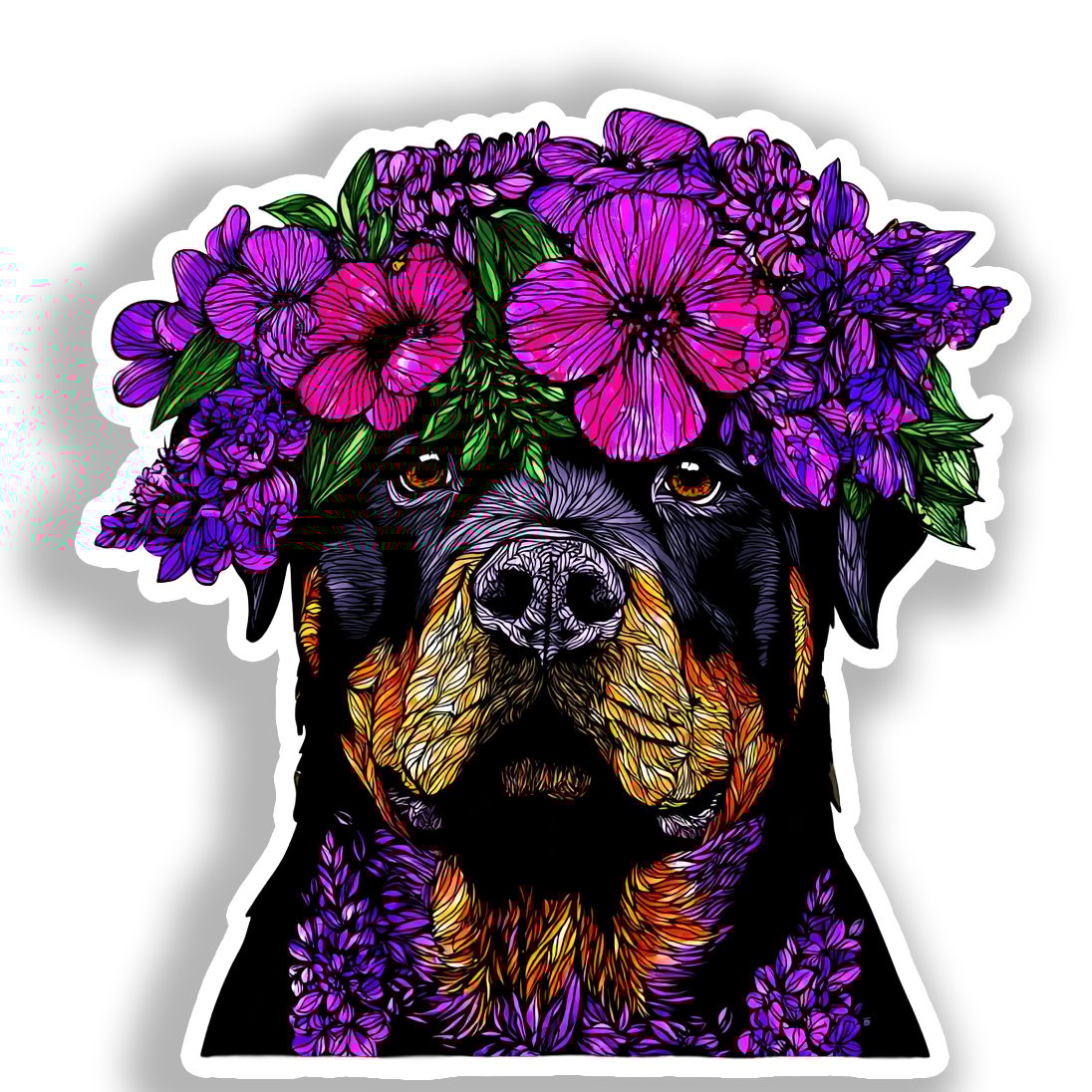 Rottweiler Dog Vinyl Decal Sticker for Car, Laptop, Tumbler and more # A018187-4" x 4"