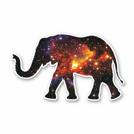 Elephant Expressive surreal Vinyl Decal Sticker for Car, Laptop, Tumbler and more # F022338-4" x 4"