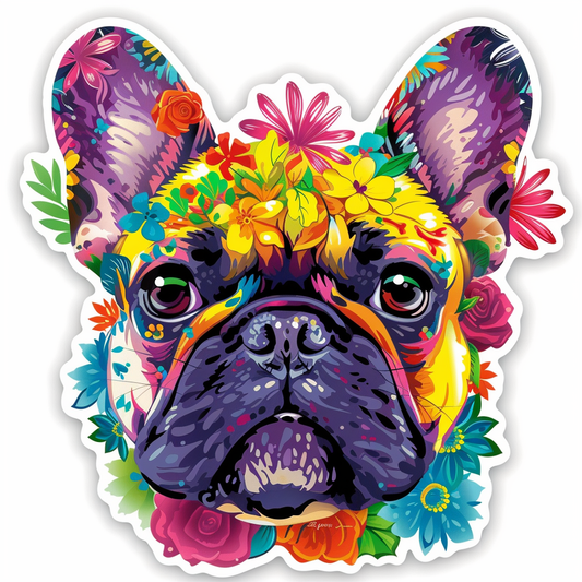 Bulldog Dog majestic Expressive surreal Vinyl Decal Sticker for Car, Laptop, Tumbler and more # F017680