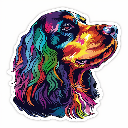 Cocker Spaniel Dog majestic Expressive surreal Vinyl Decal Sticker for Car, Laptop, Tumbler and more # F020302-4" x 4"