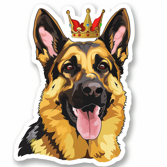 German Shepherd Dog crowned Vinyl Decal Sticker for Car, Laptop, Tumbler and more # F011476