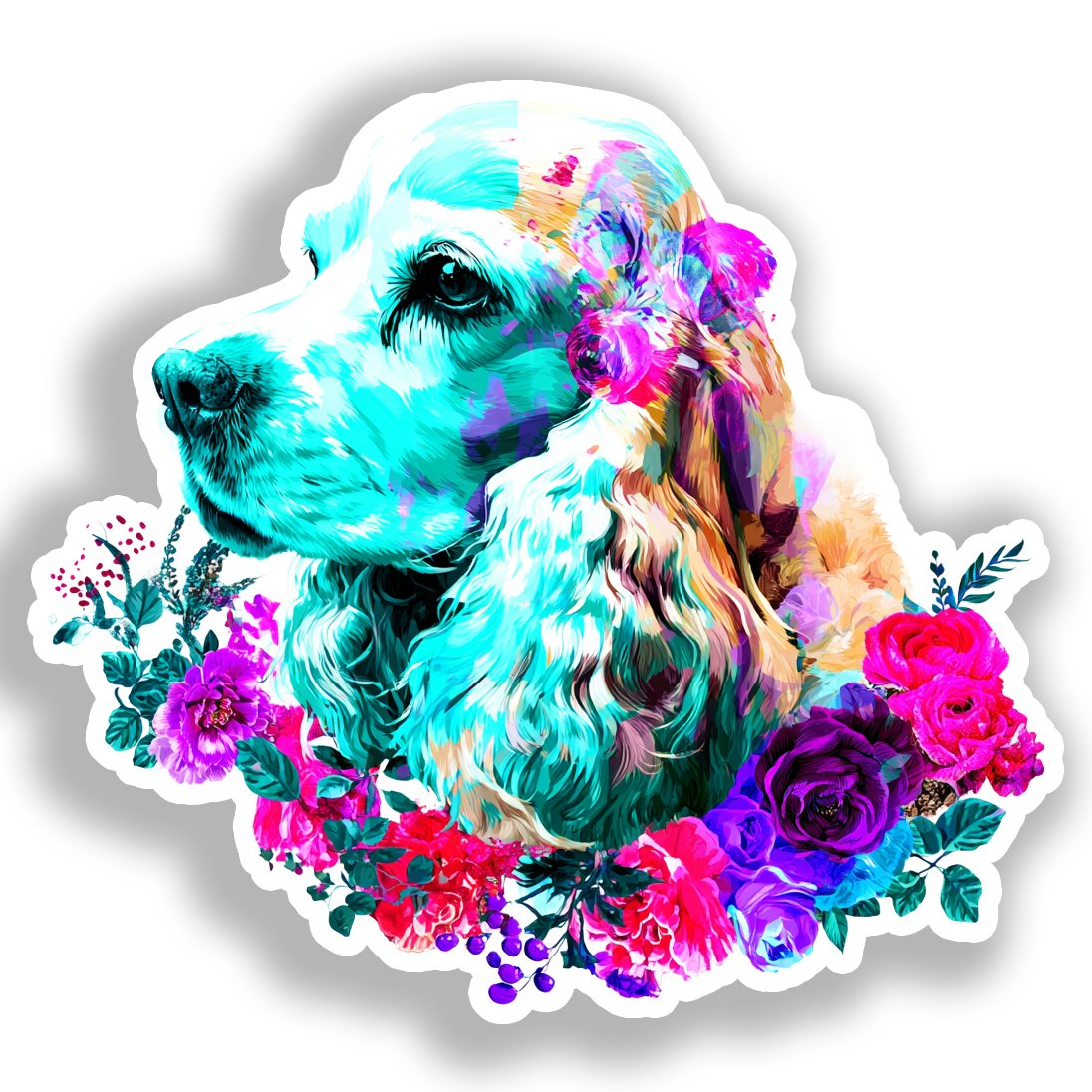 Cocker Spaniel Dog Vinyl Decal Sticker for Car, Laptop, Tumbler and more # A018789-4" x 4"