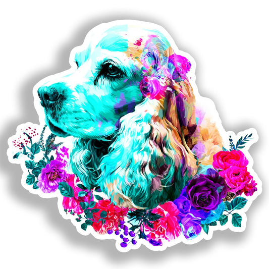 Cocker Spaniel Dog Vinyl Decal Sticker for Car, Laptop, Tumbler and more # A018789-4" x 4"