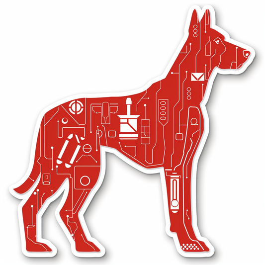 Great Dane Dog Expressive surreal Vinyl Decal Sticker for Car, Laptop, Tumbler and more # F022740