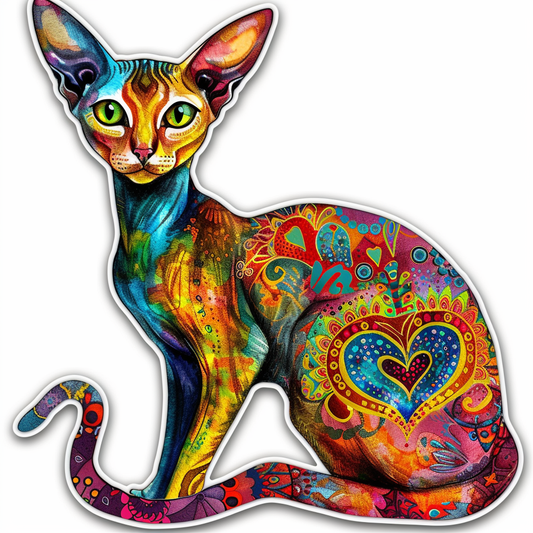 Abyssinian Cat astronaut majestic Expressive surreal Vinyl Decal Sticker for Car, Laptop, Tumbler and more # F021299-4" x 4"