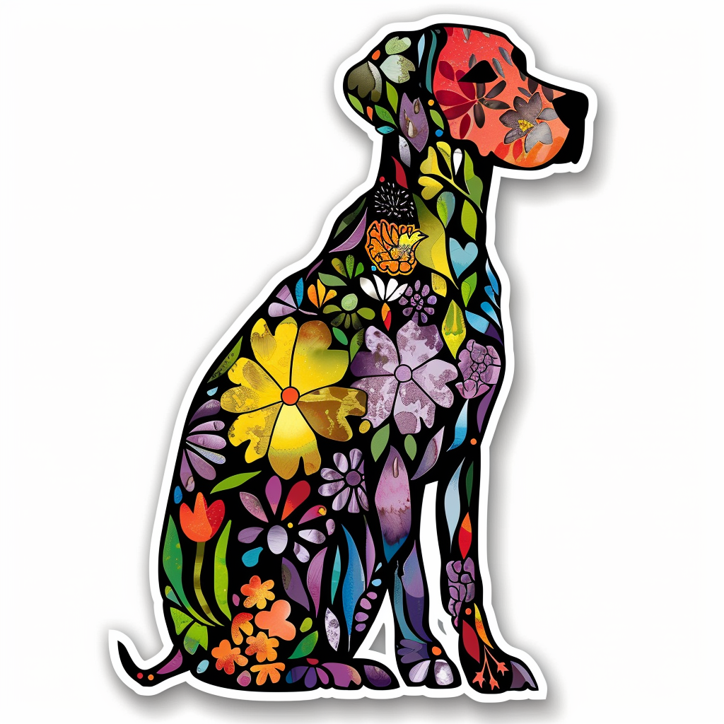 Adorable Great Dane Dog Expressive surreal Vinyl Decal Sticker for Car, Laptop, Tumbler and more # F017864