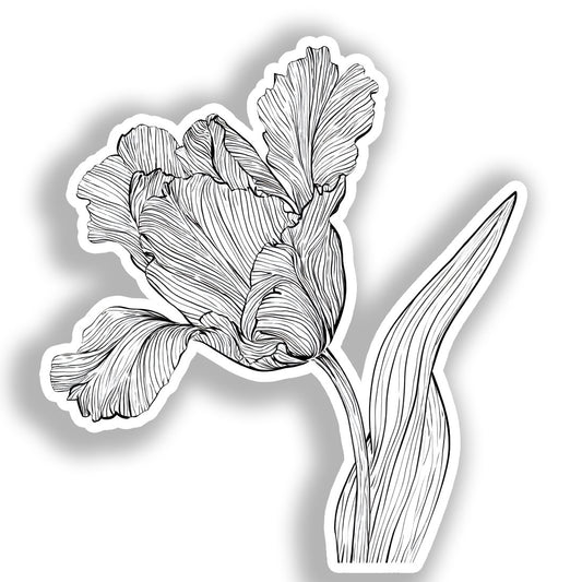 Tulip Flower Vinyl Decal Sticker for Car, Laptop, Tumbler and more # A019074-4" x 4"