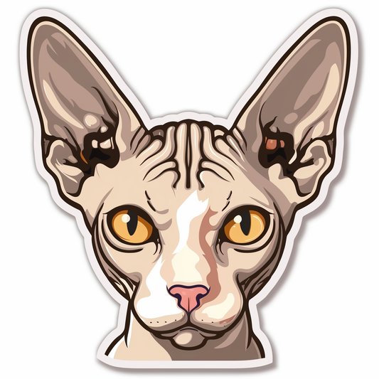 Sphynx Cat Vinyl Decal Sticker for Car, Laptop, Tumbler and more # F010031