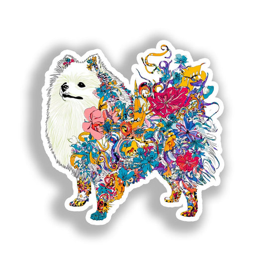 Pomeranian Dog Vinyl Decal Sticker for Car, Laptop, Tumbler and more # A017292-4" x 4"