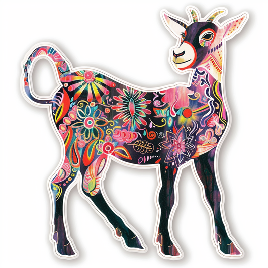 Goat majestic Expressive surreal Vinyl Decal Sticker for Car, Laptop, Tumbler and more # F020426-4" x 4"