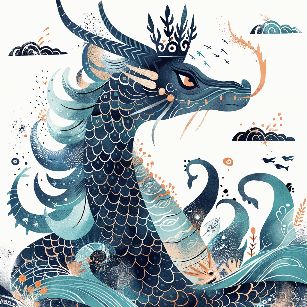 Dragon crowned majestic Expressive surreal Vinyl Decal Sticker for Car, Laptop, Tumbler and more # F019024