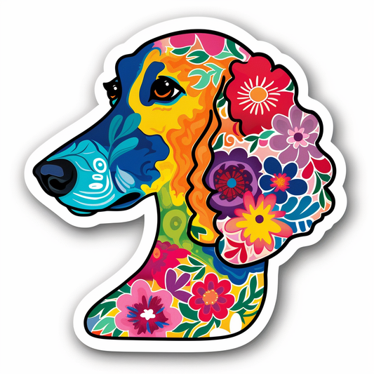 Poodle Dog floral Vinyl Decal Sticker for Car, Laptop, Tumbler and more # F012566