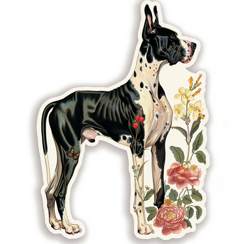 Great Dane Dog Expressive surreal Vinyl Decal Sticker for Car, Laptop, Tumbler and more # F022827