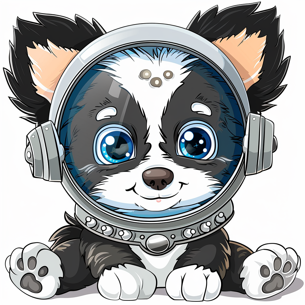 Sticker of a Border Collie Dog majestic Expressive surreal Vinyl Decal Sticker for Car, Laptop, Tumbler and more # F021906