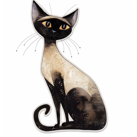 Siamese cat Vinyl Decal Sticker for Car, Laptop, Tumbler and more # F07768