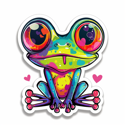 Sticker of a Frog majestic Expressive surreal Vinyl Decal Sticker for Car, Laptop, Tumbler and more # F016638