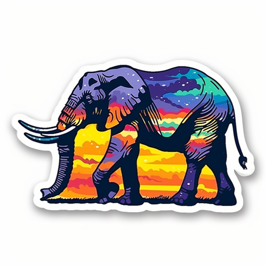 Elephant Expressive surreal Vinyl Decal Sticker for Car, Laptop, Tumbler and more # F022248-4" x 4"