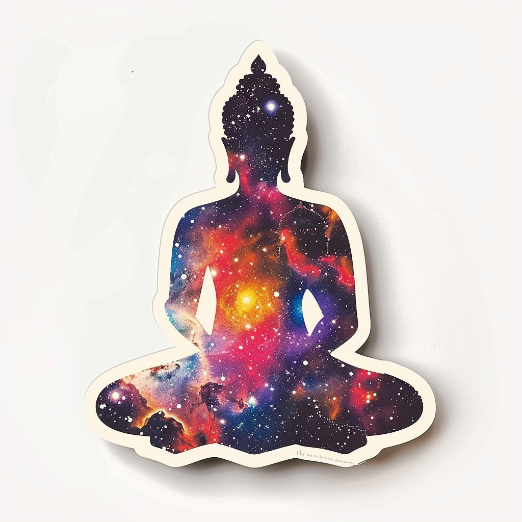 Buddha galaxy majestic Expressive surreal Vinyl Decal Sticker for Car, Laptop, Tumbler and more # F017115