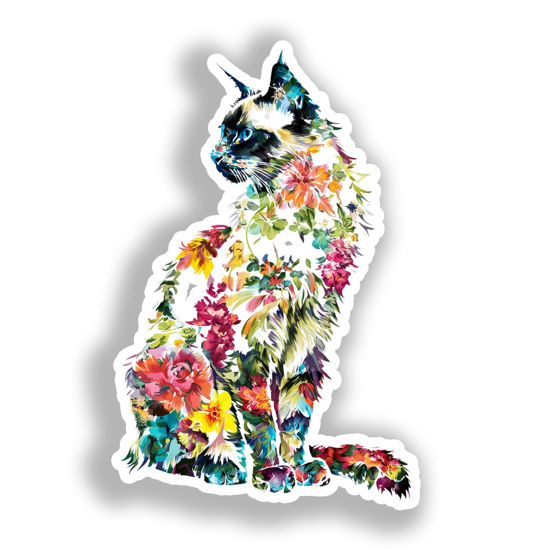 Balinese Cat Vinyl Decal Sticker for Car, Laptop, Tumbler and more # A018712-4" x 4"