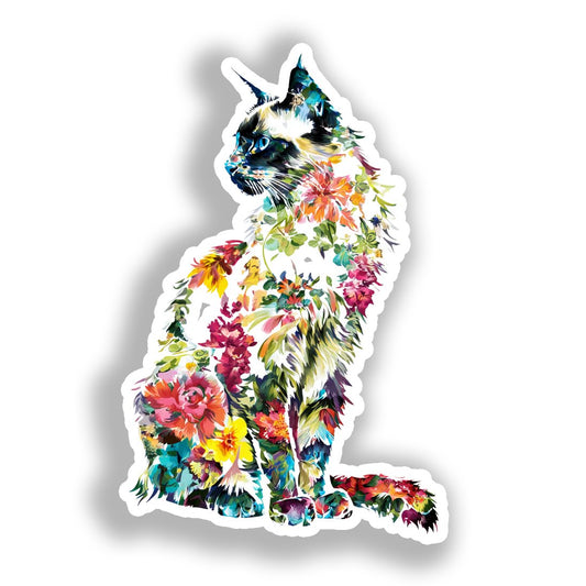 Balinese Cat Vinyl Decal Sticker for Car, Laptop, Tumbler and more # A018712-4" x 4"