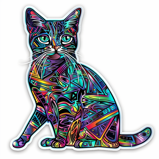 American Shorthair Cat majestic Expressive surreal Vinyl Decal Sticker for Car, Laptop, Tumbler and more # F018634