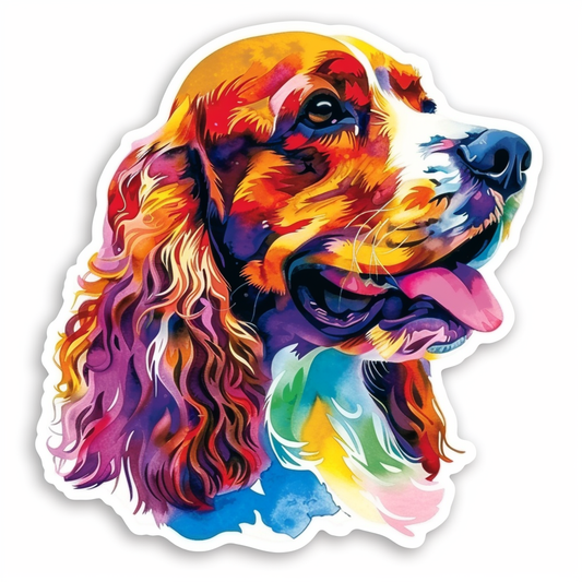 Cocker Spaniel Dog majestic Expressive surreal Vinyl Decal Sticker for Car, Laptop, Tumbler and more # F020112-4" x 4"