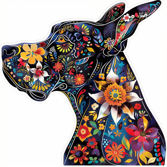 Adorable Great Dane Dog Expressive surreal Vinyl Decal Sticker for Car, Laptop, Tumbler and more # F017856