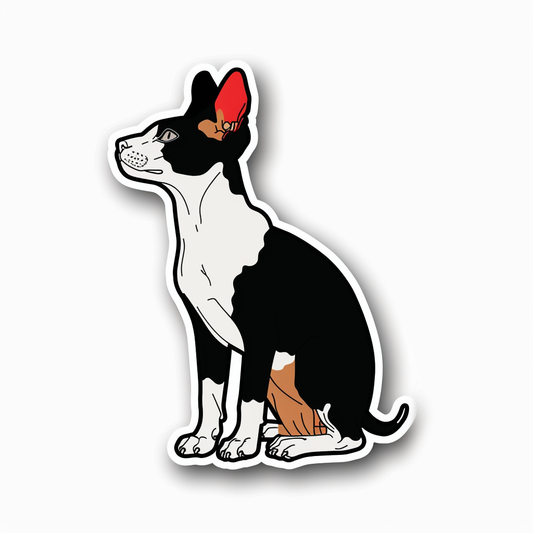 Adorable Cornish Rex Cat Expressive surreal Vinyl Decal Sticker for Car, Laptop, Tumbler and more # F021420-4" x 4"