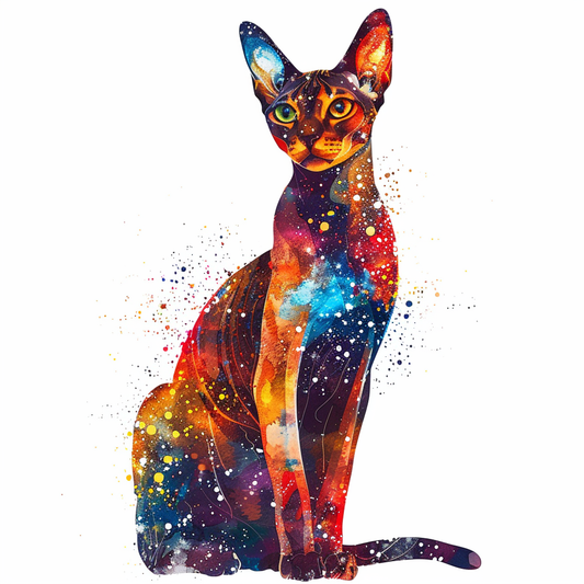 Abyssinian Cat astronaut majestic Expressive surreal Vinyl Decal Sticker for Car, Laptop, Tumbler and more # F021202-4" x 4"