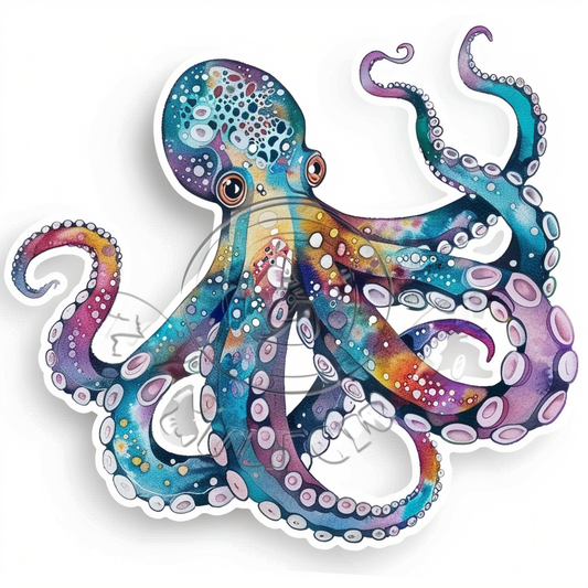 Sticker of an Octopus astronaut majestic Expressive surreal Vinyl Decal Sticker for Car, Laptop, Tumbler and more # F015687