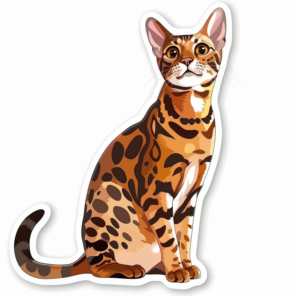 Bengal cat Vinyl Decal Sticker for Car, Laptop, Tumbler and more # F08029